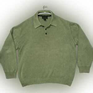 Orvis Green Knit Polo Sweater